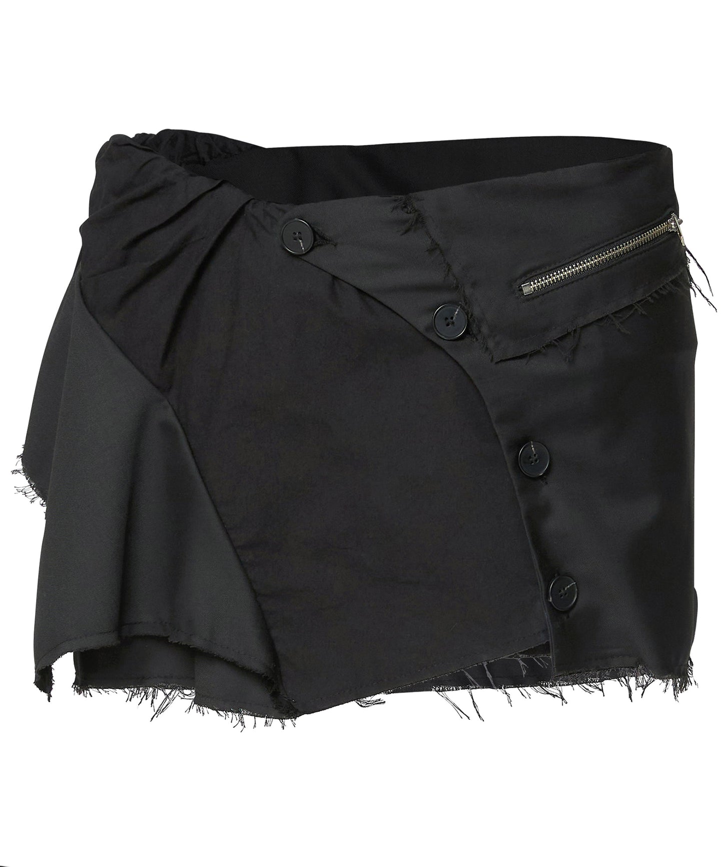 FLAREUP -  Asymmetrical Layered Mini Skirt / Black