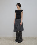 FLAREUP - Asymmetrical Draped Roll-Up T-Shirt / Black