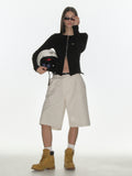 CRANK -  RIVET BERMUDA PANTS_CREAM