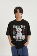 WAIKEI -  Maltese magazine half sleeve T-shirt BLACK