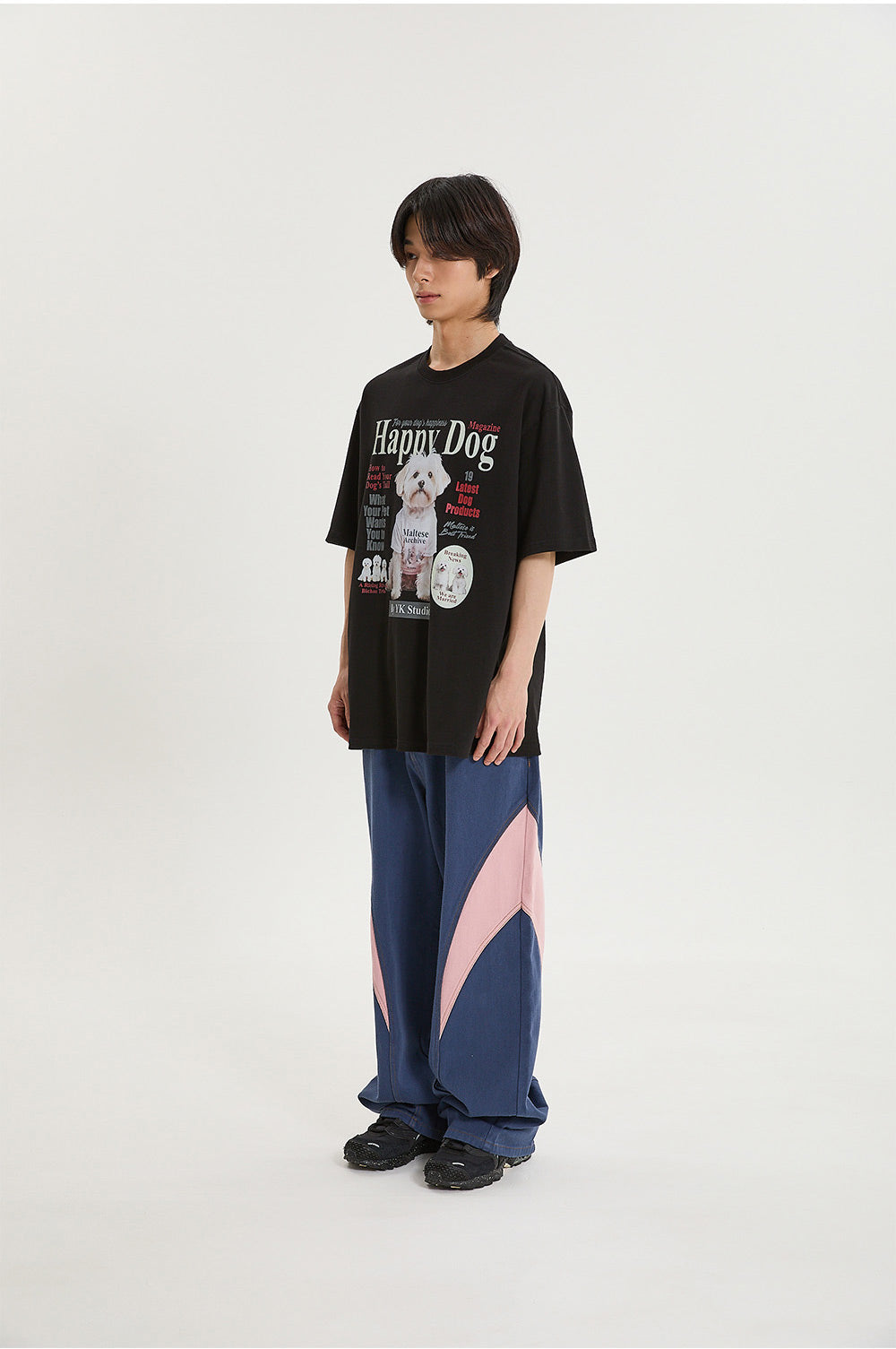 WAIKEI -  Maltese magazine half sleeve T-shirt BLACK