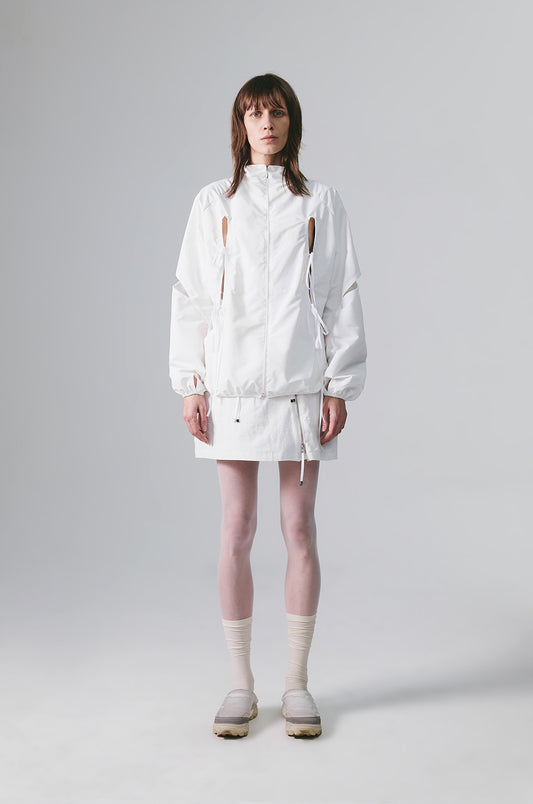 NACHE- CUT-OUT WIND BREAKER (UNISEX) WHITE