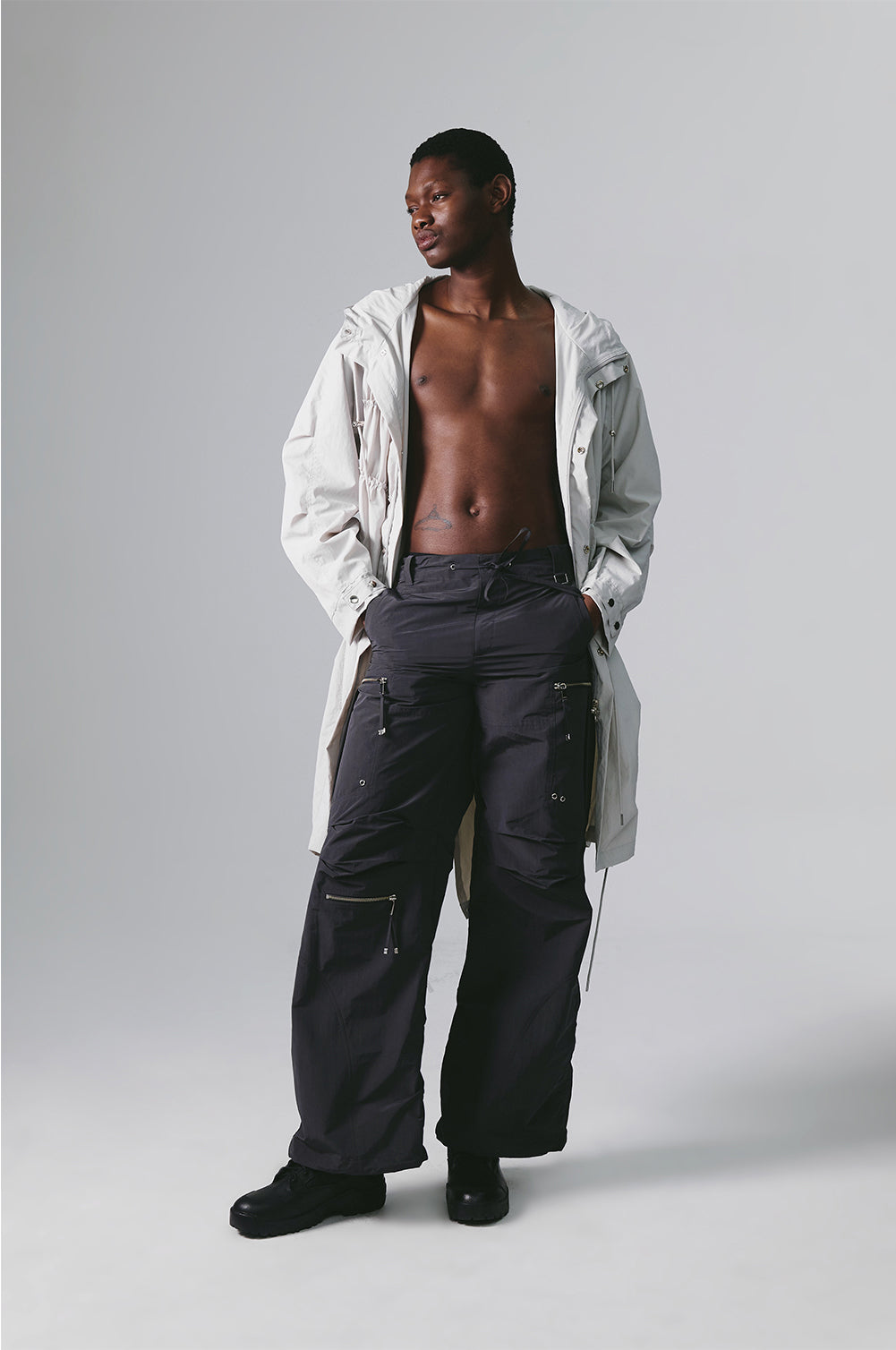 NACHE- PUCKERING JOGGER PANTS (UNISEX) CHARCOAL