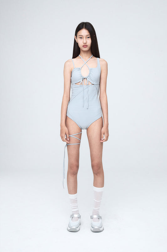 NACHE- MULTIWAY STRAP SWIM SUIT LIGHT GRAY