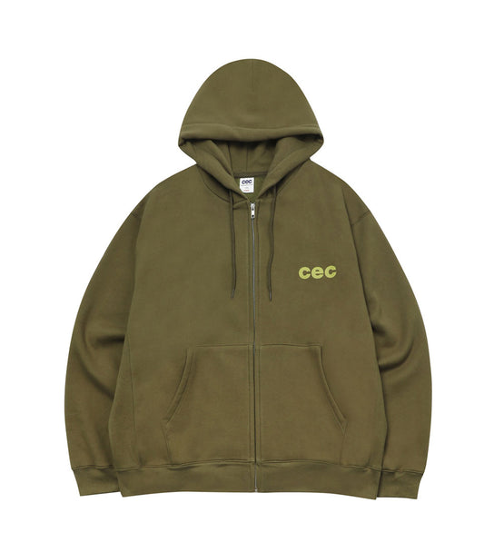 CHANCE CHANCE -  CEC ZIP-UP HOODIE KHAKI