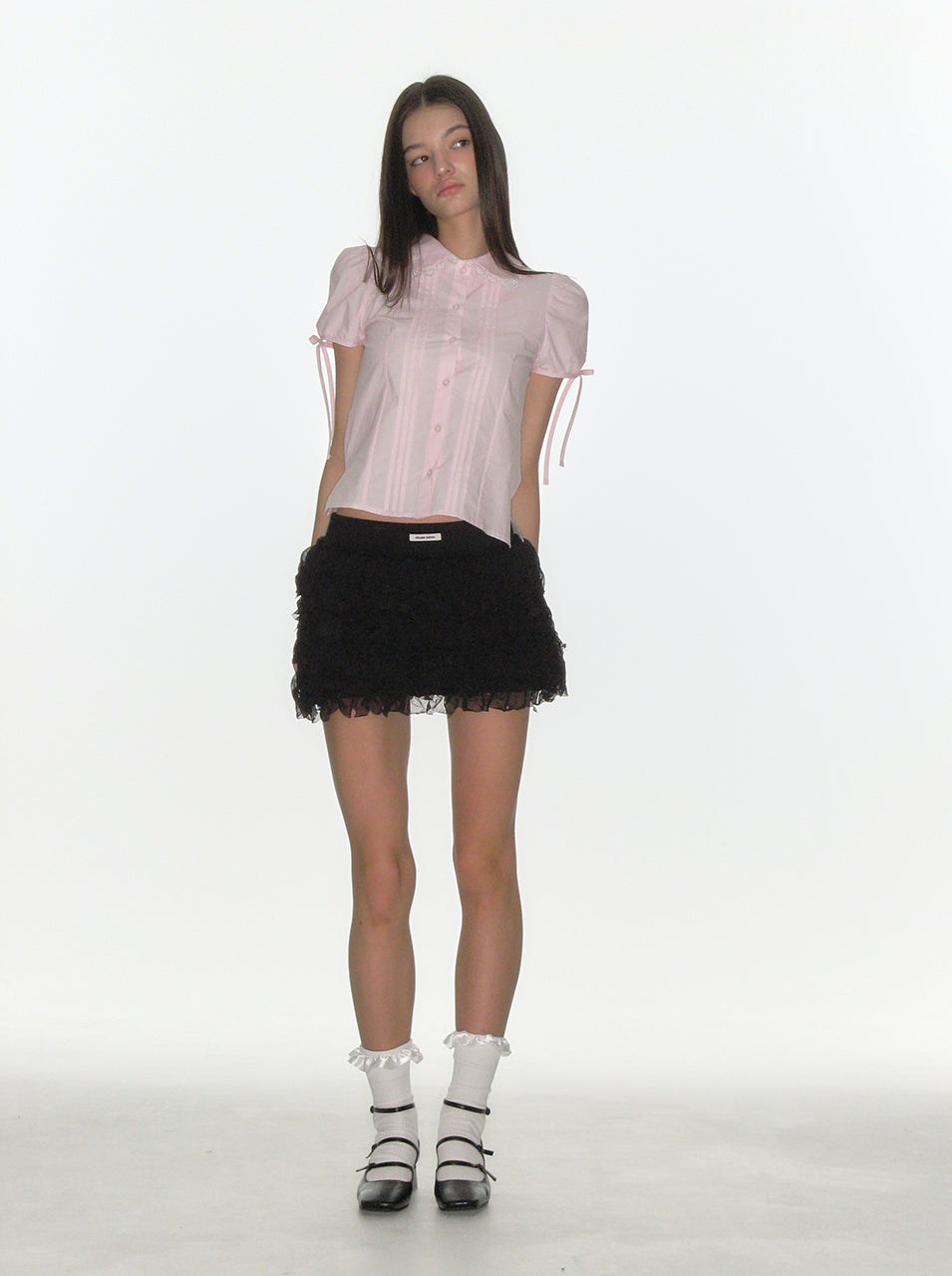 CRANK -  CANCAN FRILL MINI SKIRT_BLACK