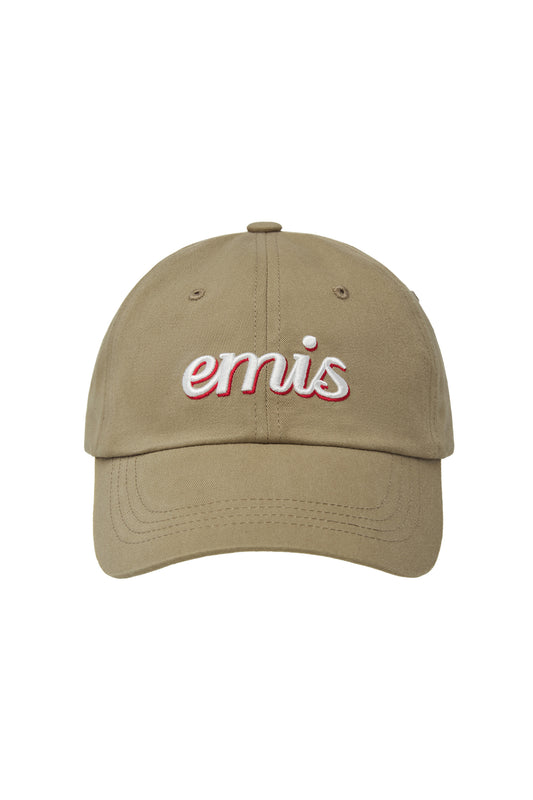 LAYERED LOGO BALL CAP-BEIGE