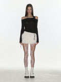 CRANK -  CANCAN FRILL MINI SKIRT_IVORY