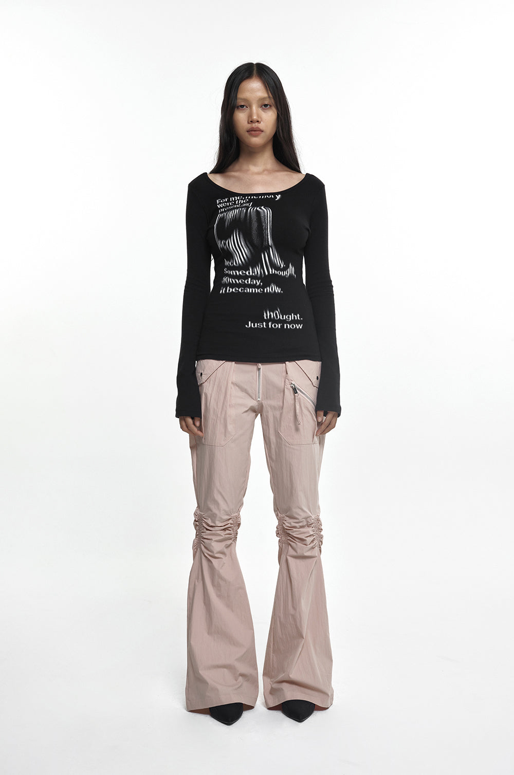 NACHE- EXPOSURE ZIP DETAIL PANTS (UNISEX) ROSE PINK