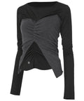 FLAREUP - Bustier Layered Long Sleeve / Black