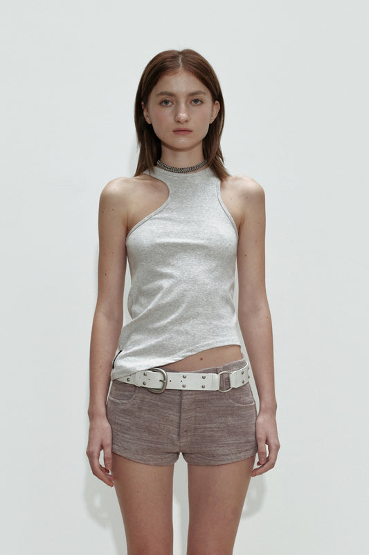 CERRIC -  ASYMMETRY SLEEVELESS / LIGHT GRAY