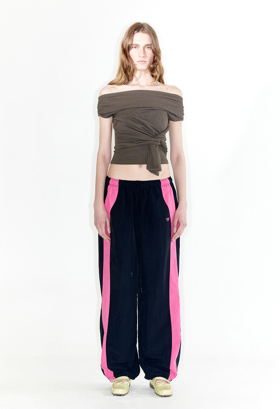 OPEN YY -  YY COLOR BLOCK PANTS, BLACK