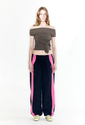 OPEN YY -  YY COLOR BLOCK PANTS, BLACK