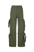 CERRIC -  DOUBLE TIE UP COTTON PANTS / KHAKI