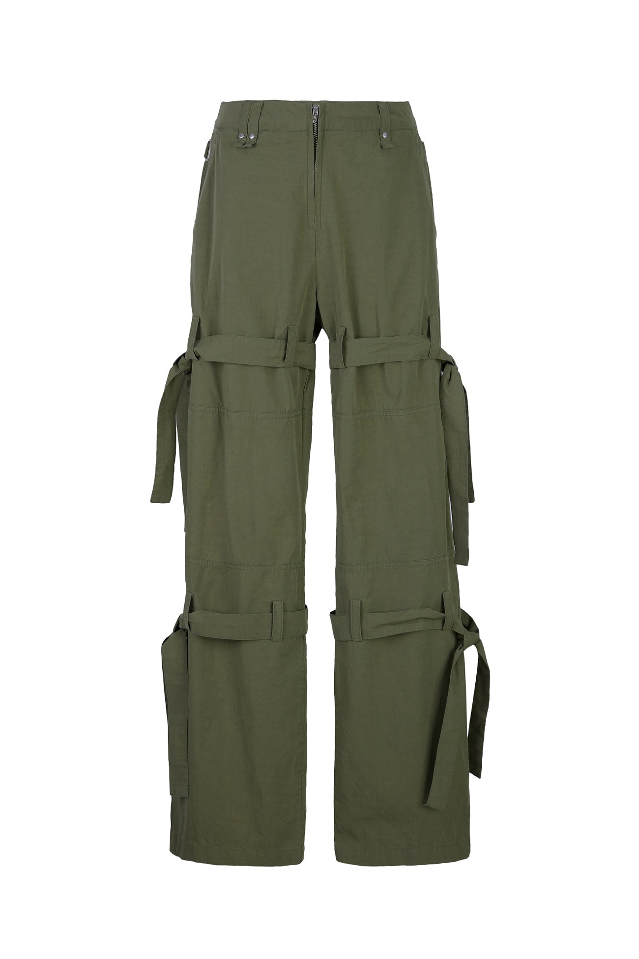 CERRIC -  DOUBLE TIE UP COTTON PANTS / KHAKI