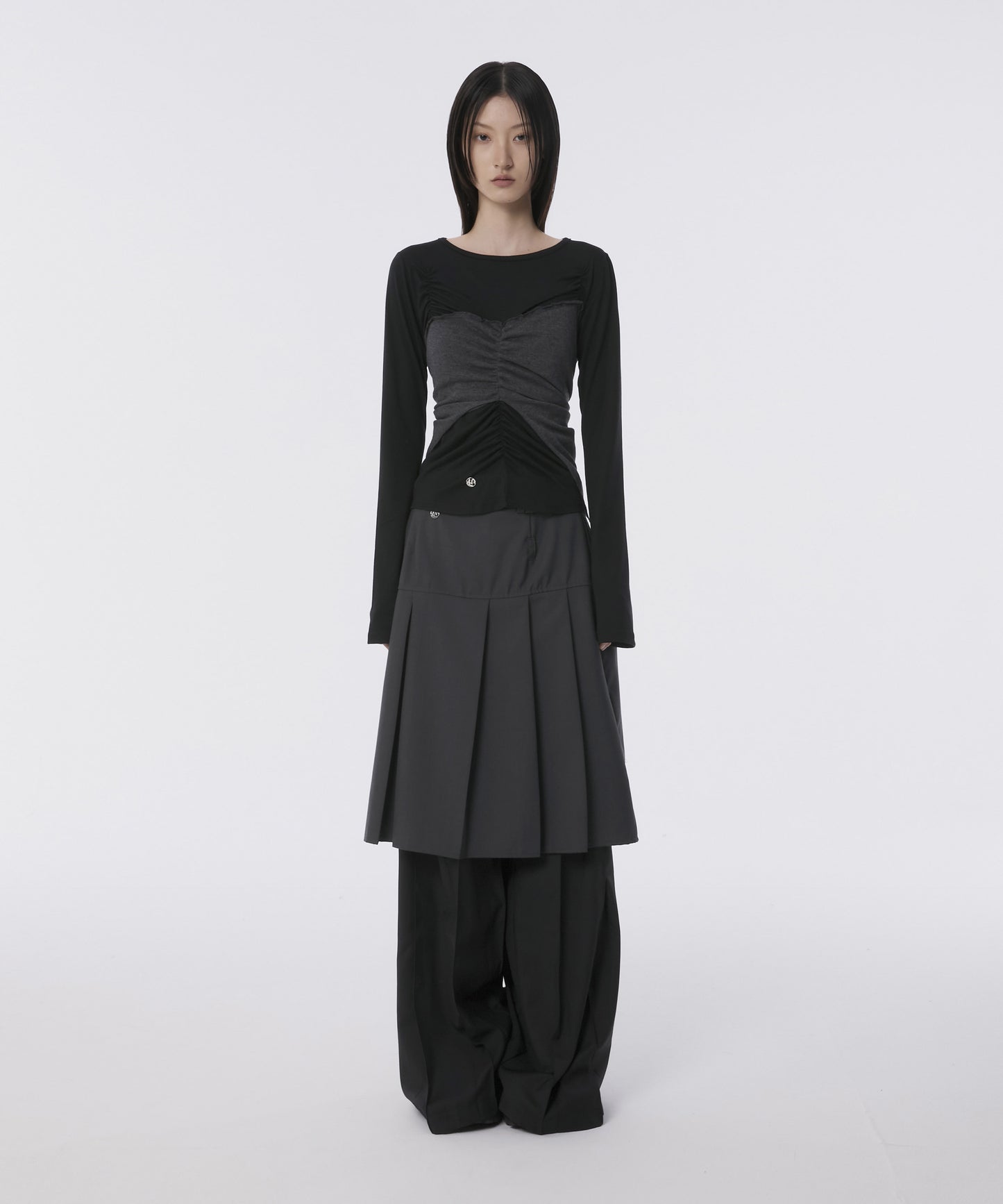 FLAREUP - Bustier Layered Long Sleeve / Black