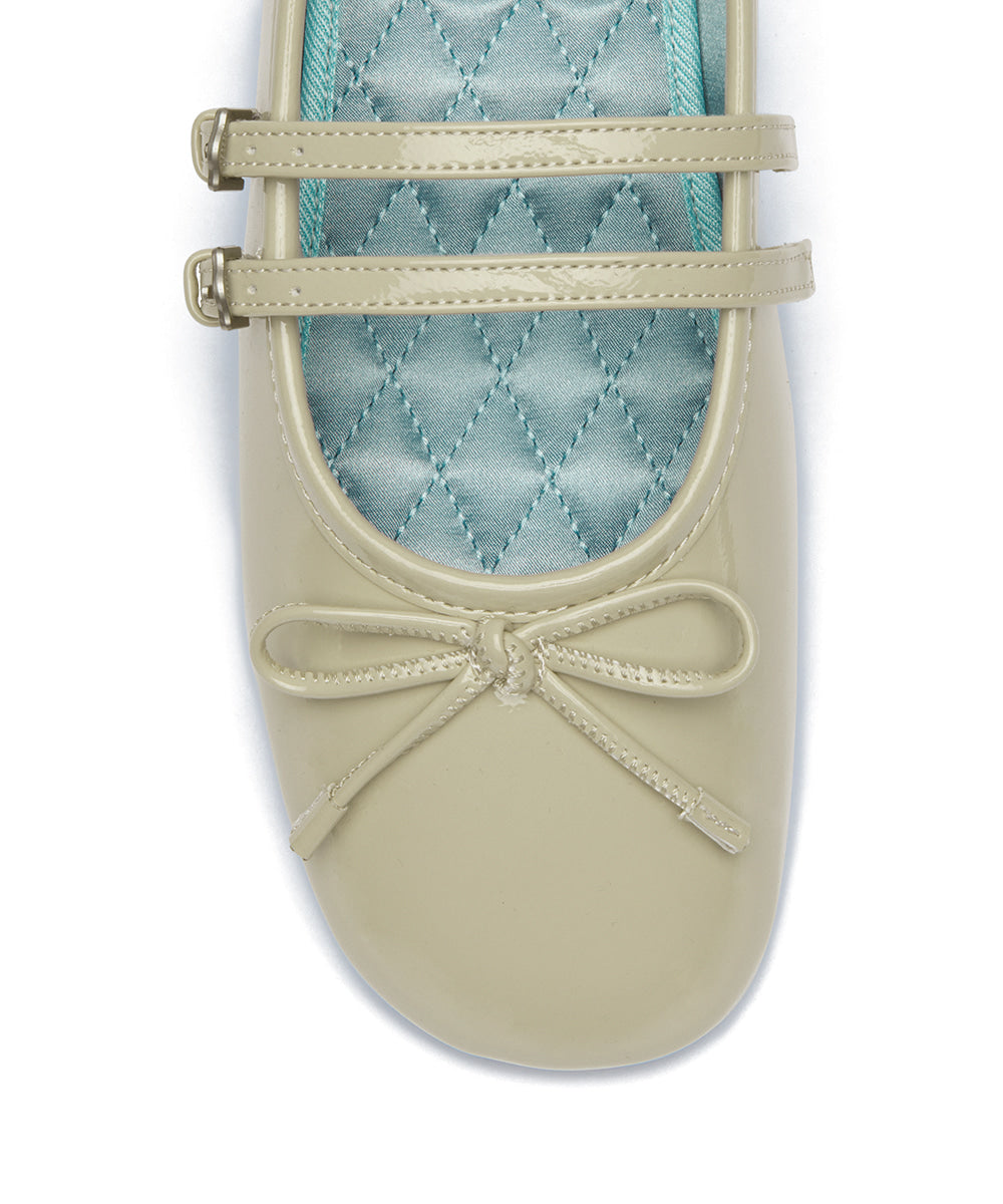 ROCKFISH WEATHERWEAR - SQUARE TOE TWO STRAP MARYJANES(ENAMEL) BUTTER