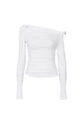 PAIN OR PLEASURE -  LYNN SHIRRING TOP white