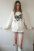 CERRIC -  HEART BOAT NECK TOP / IVORY