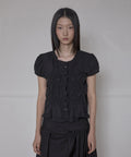 FLAREUP - Saya Frill Puff Blouse / Black
