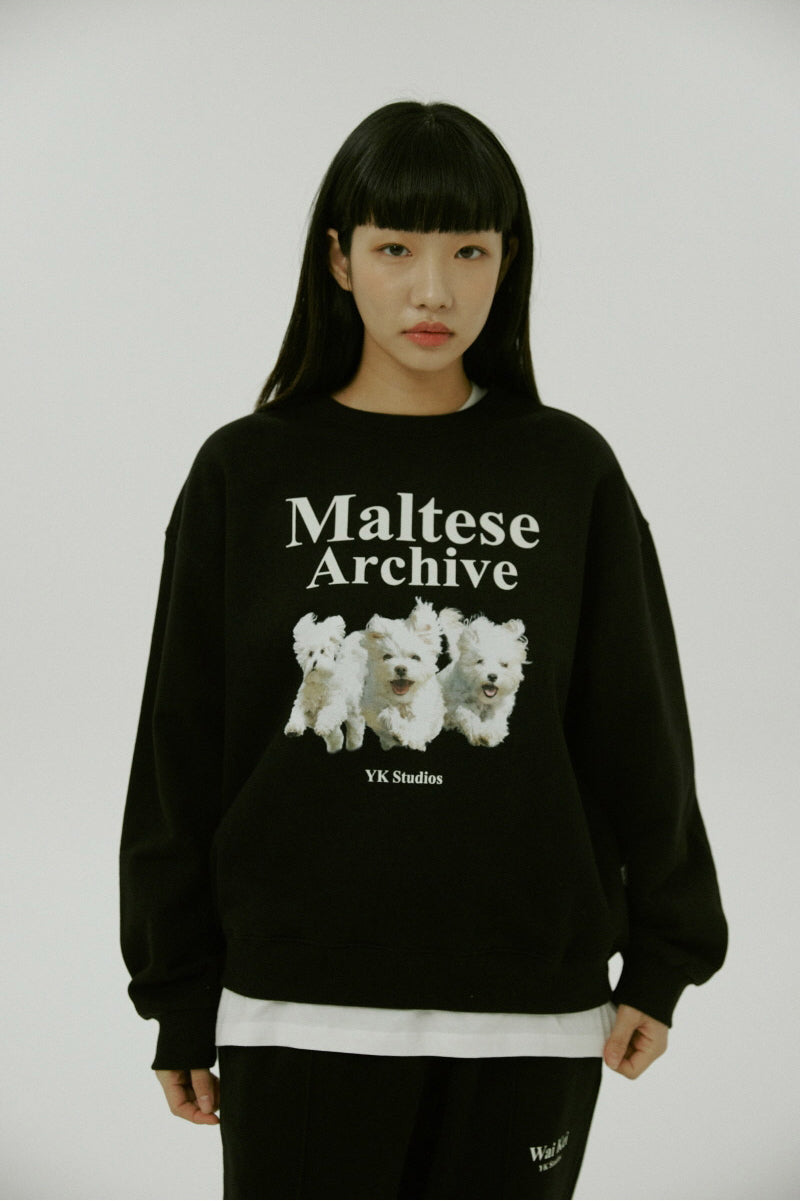 WAIKEI -  Maltese archive sweatshirts BLACK