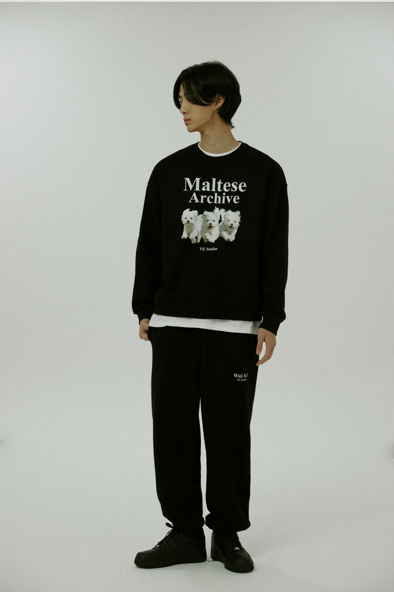 WAIKEI -  Maltese archive sweatshirts BLACK