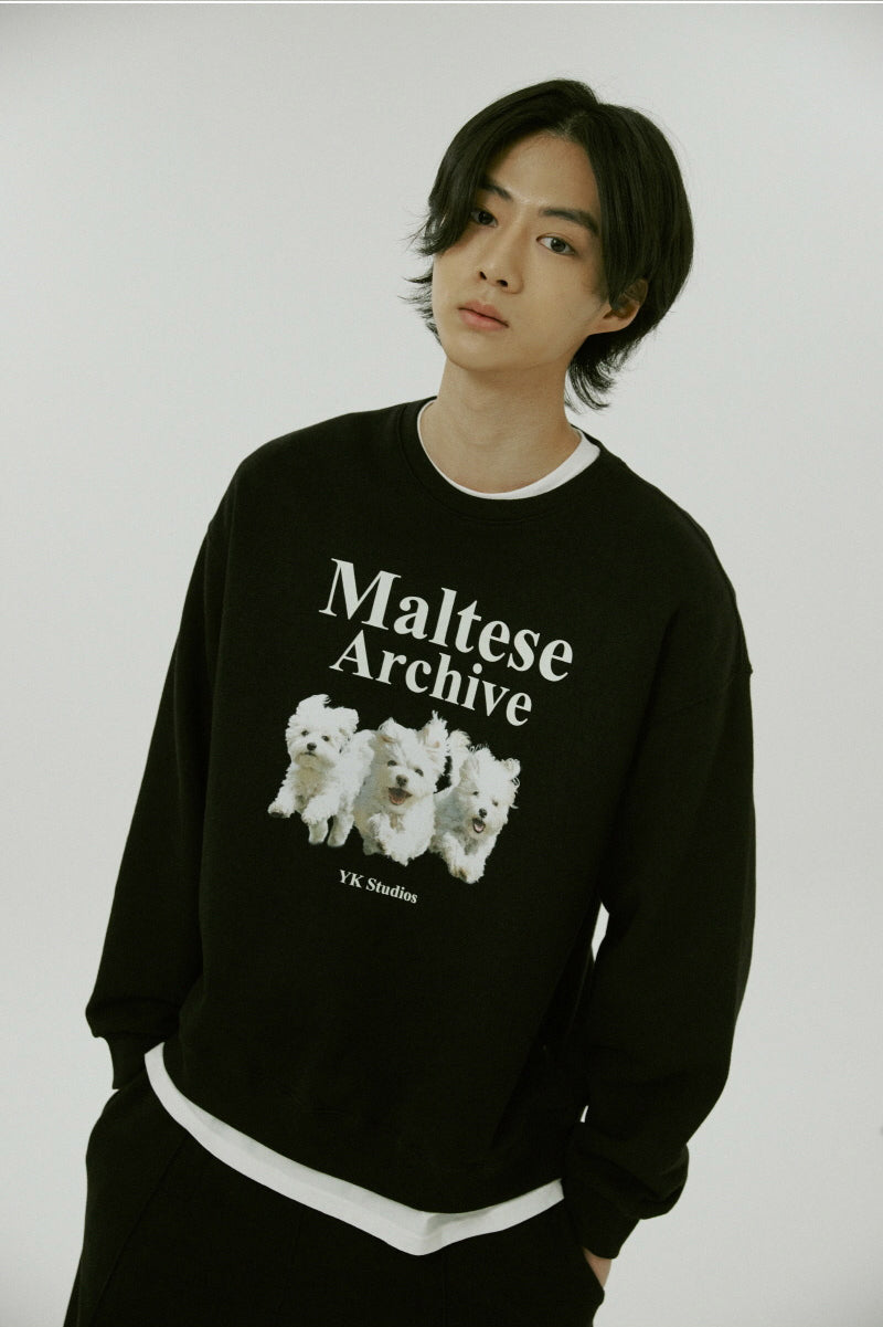 WAIKEI -  Maltese archive sweatshirts BLACK