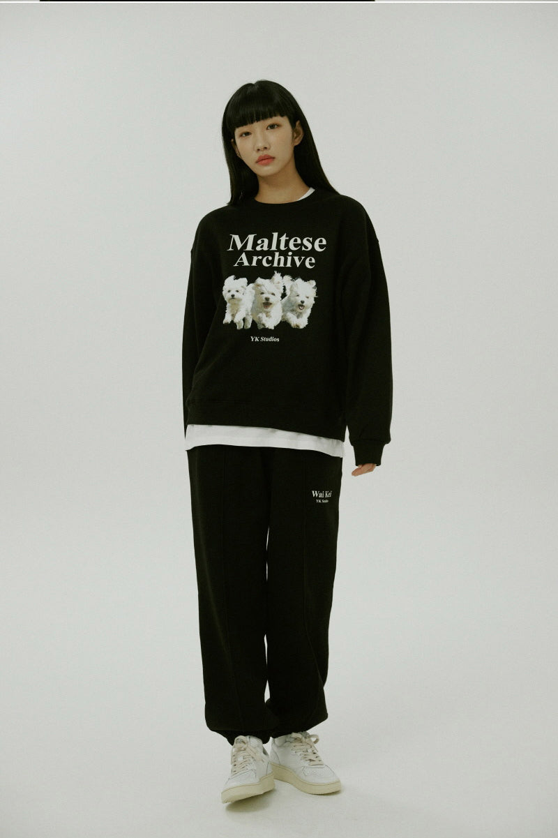 WAIKEI -  Maltese archive sweatshirts BLACK