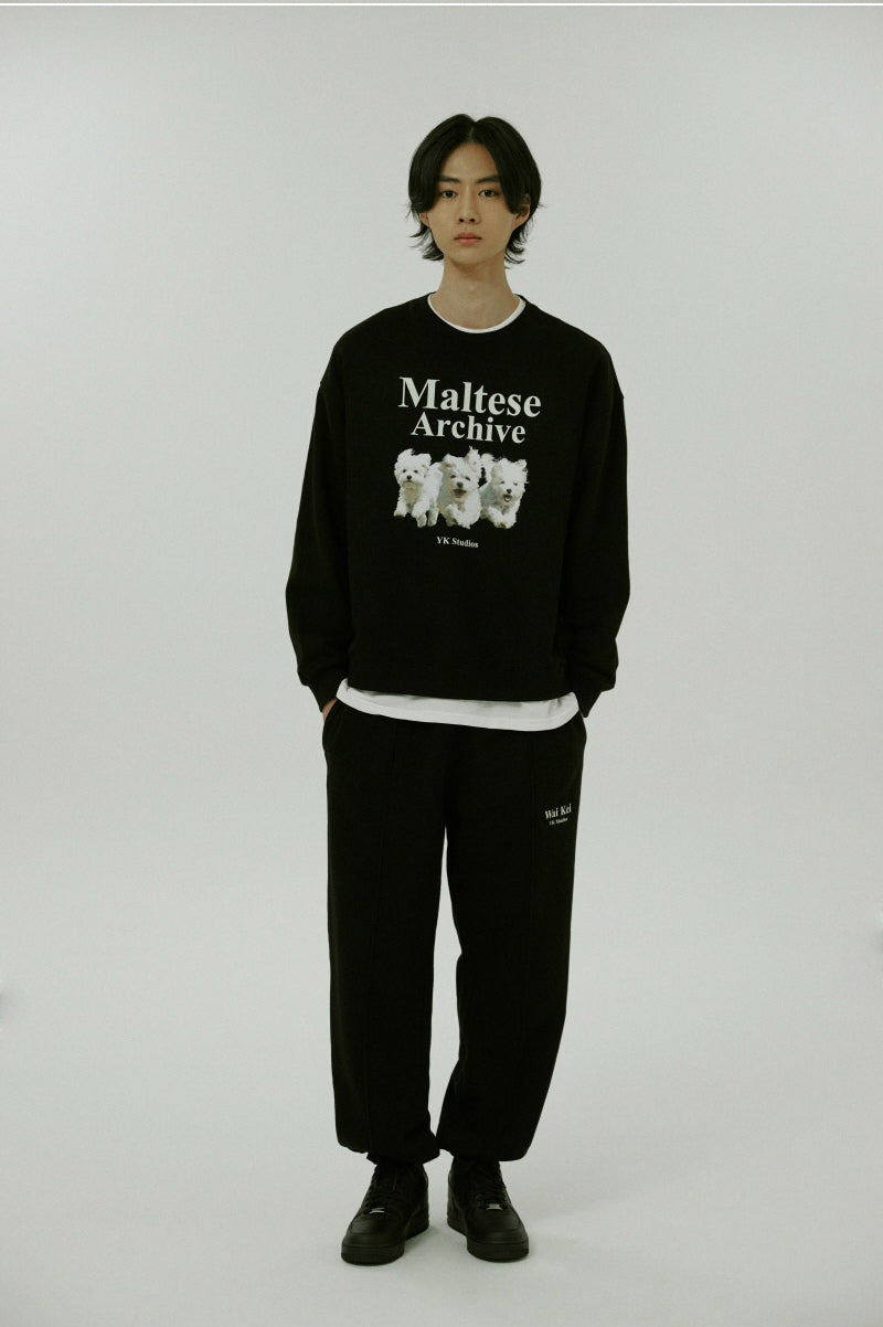 WAIKEI -  Maltese archive sweatshirts BLACK