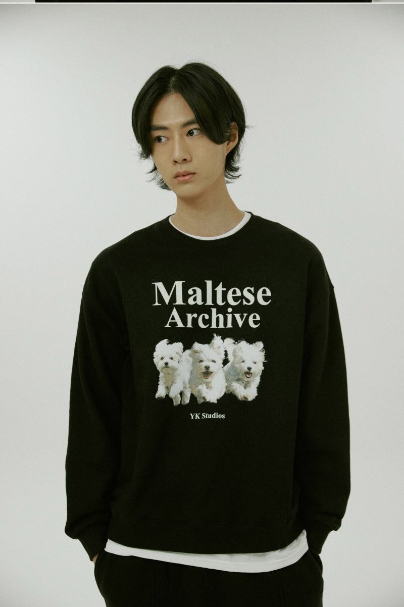 WAIKEI -  Maltese archive sweatshirts BLACK