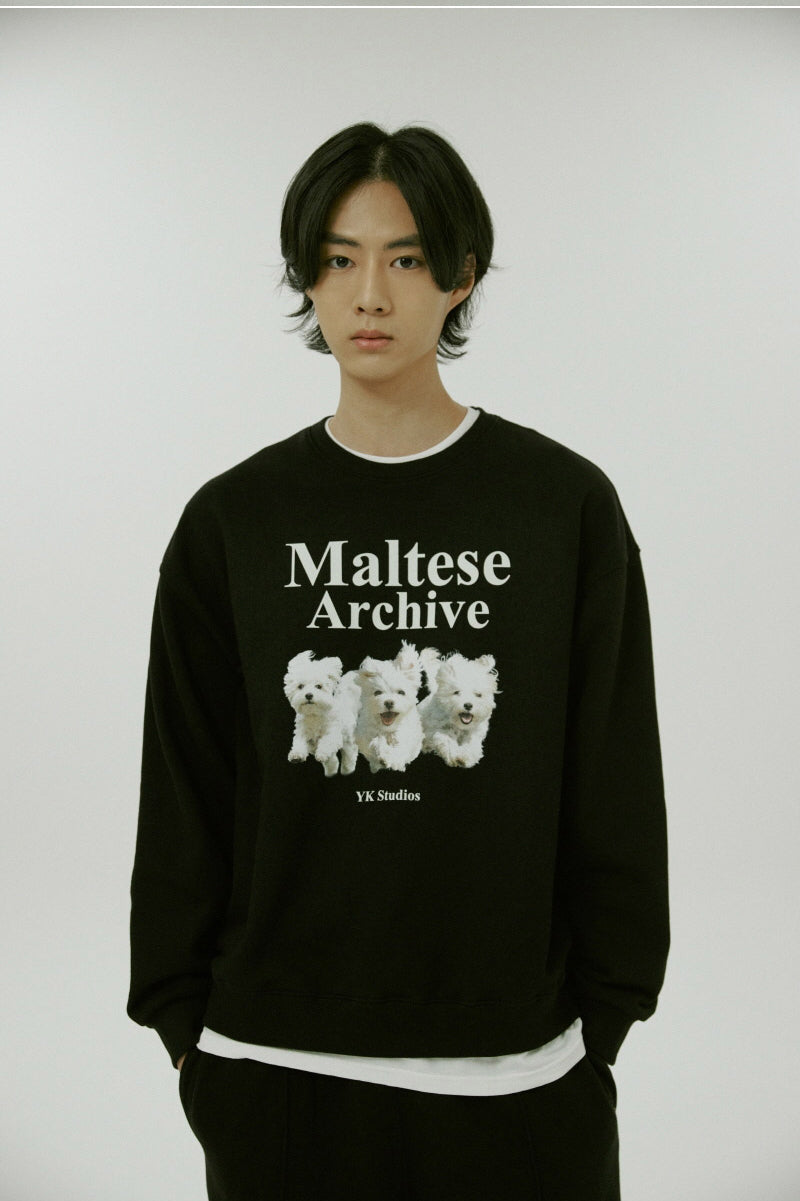 WAIKEI -  Maltese archive sweatshirts BLACK