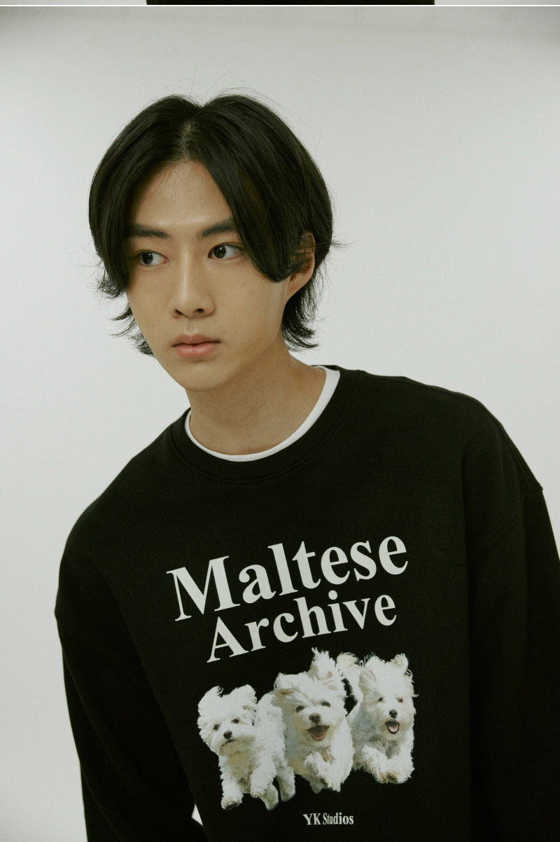 WAIKEI -  Maltese archive sweatshirts BLACK