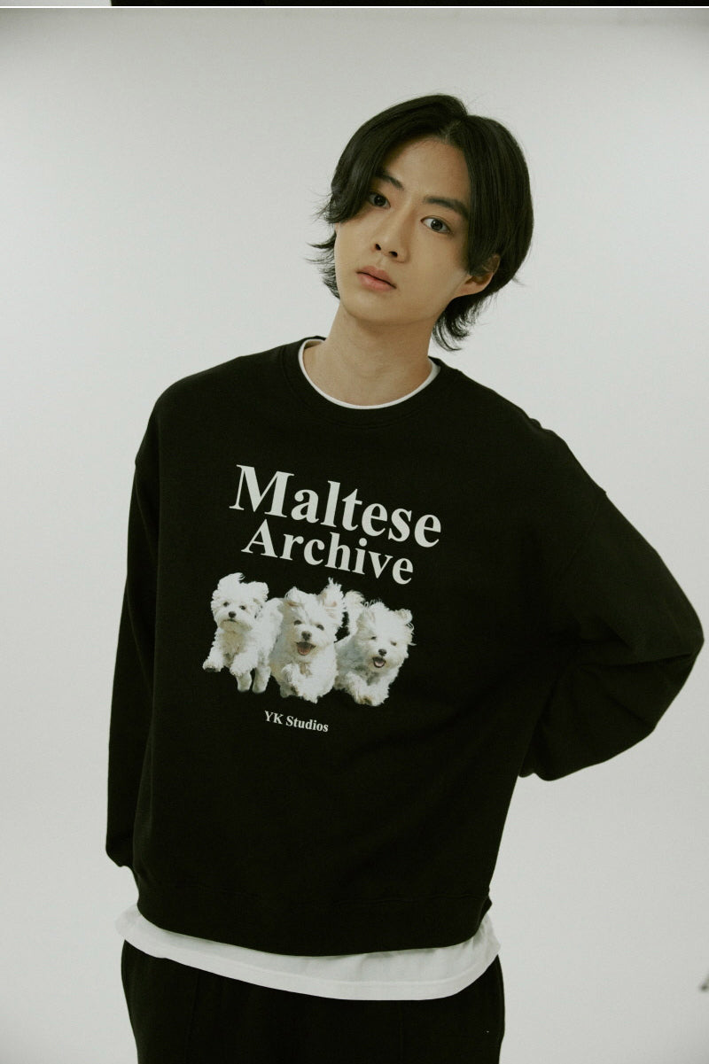 WAIKEI -  Maltese archive sweatshirts BLACK