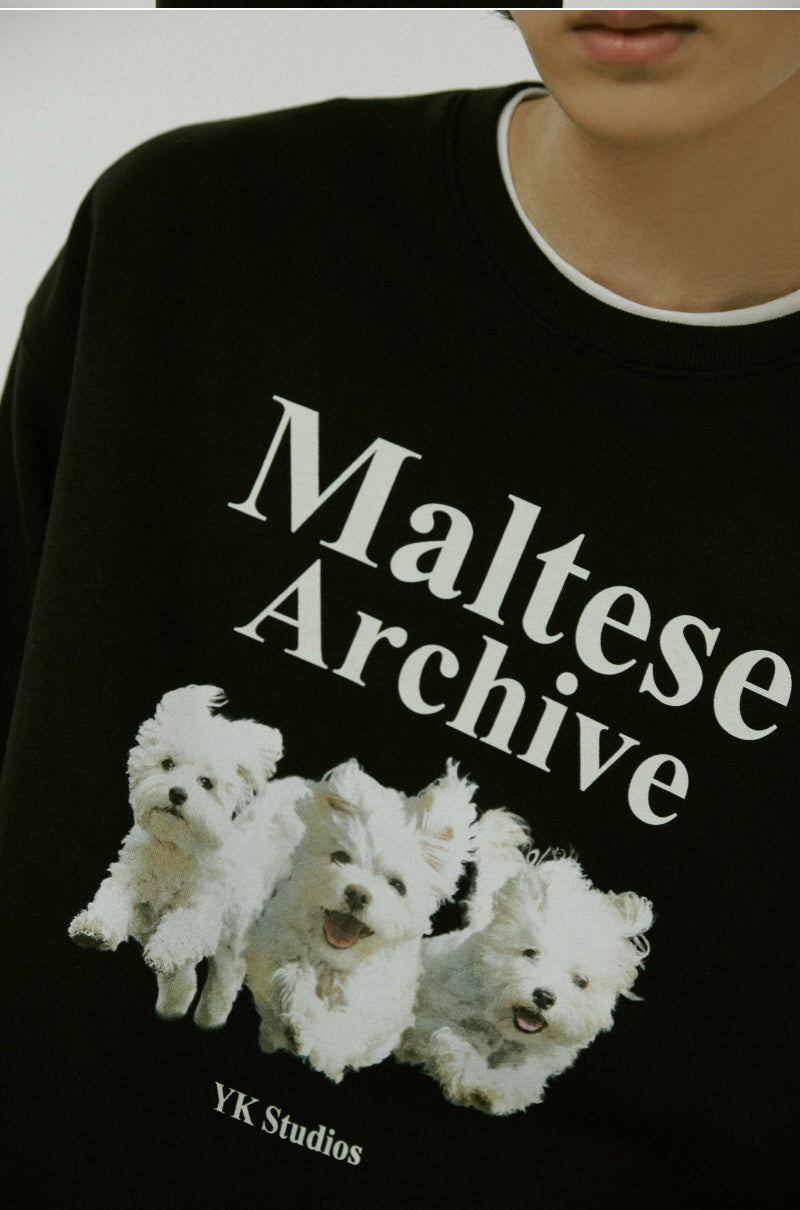 WAIKEI -  Maltese archive sweatshirts BLACK