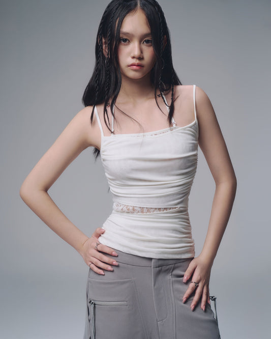 BUNNY HILL CONCEPT - AYSEL LACE PANEL TOP WHITE (Dispatch in 48hrs)