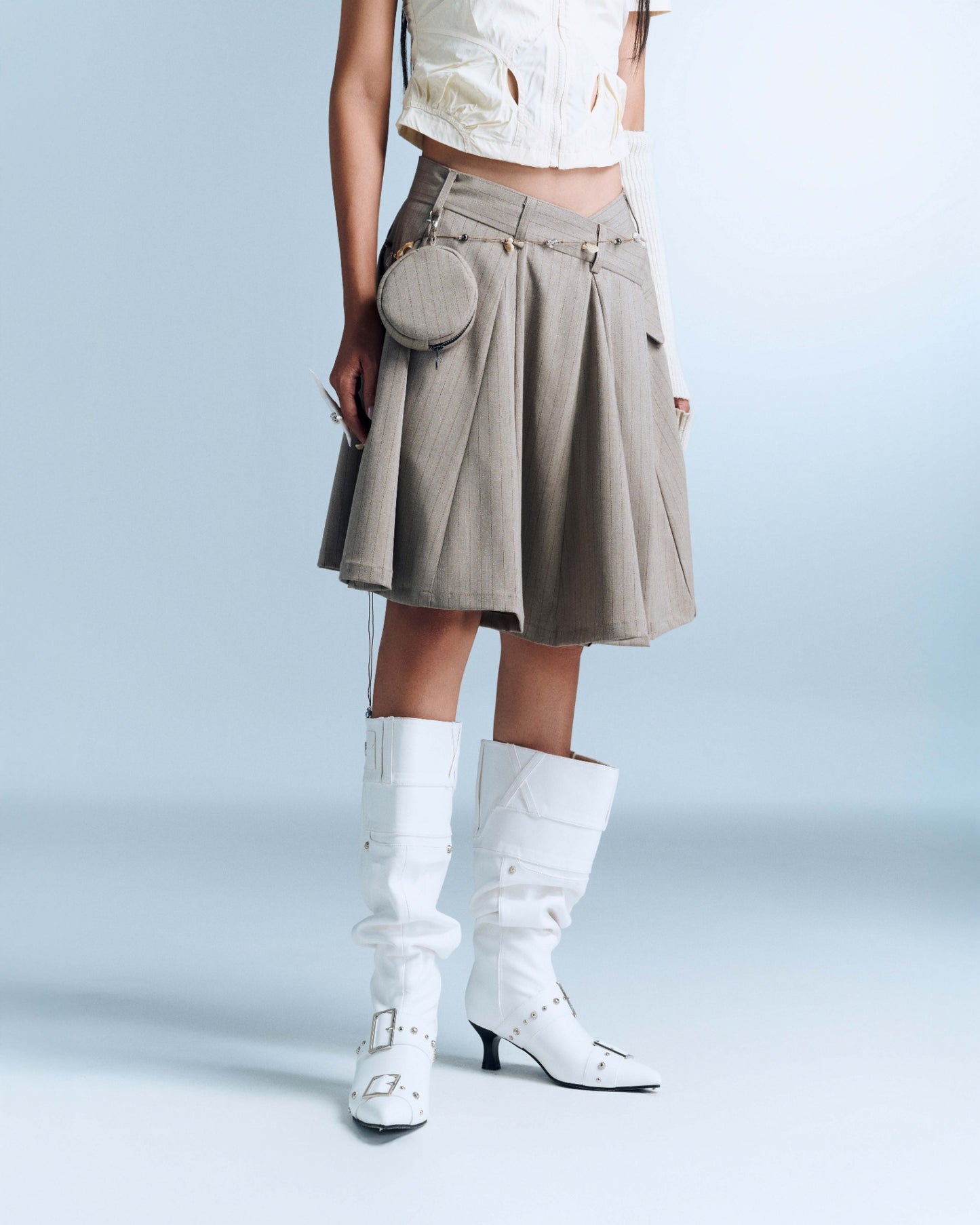 BUNNY HILL CONCEPT - DEVORA SKIRT BROWN STRIPES