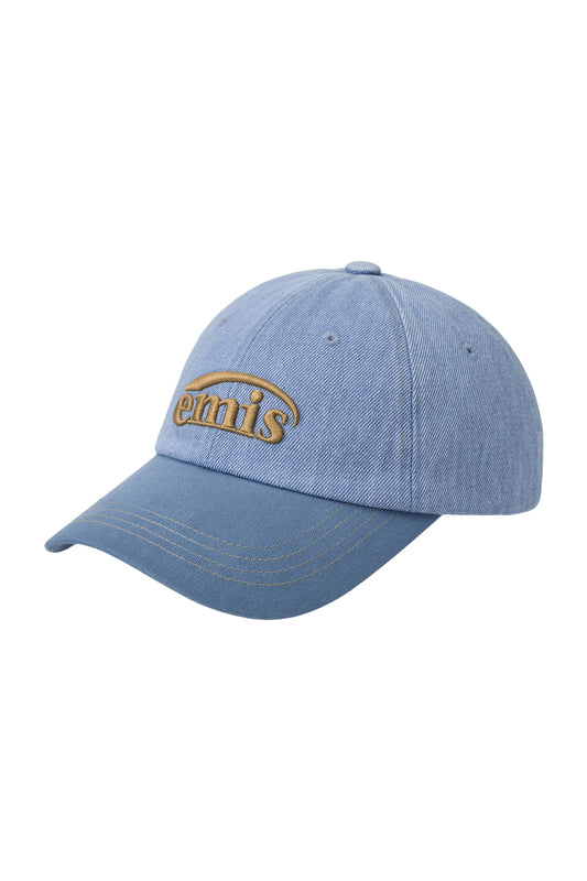 EMIS - WASHED DENIM BALL CAP-LIGHT BLUE DENIM/BLUE