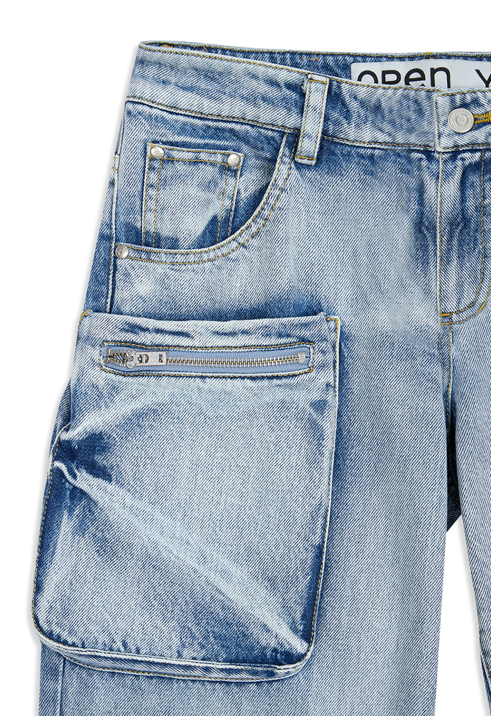 OPEN YY -  CARGO POCKET JEAN, BLUE