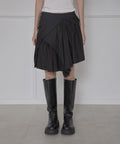 FLAREUP - Asymmetrical Draped Layered Skirt / Black