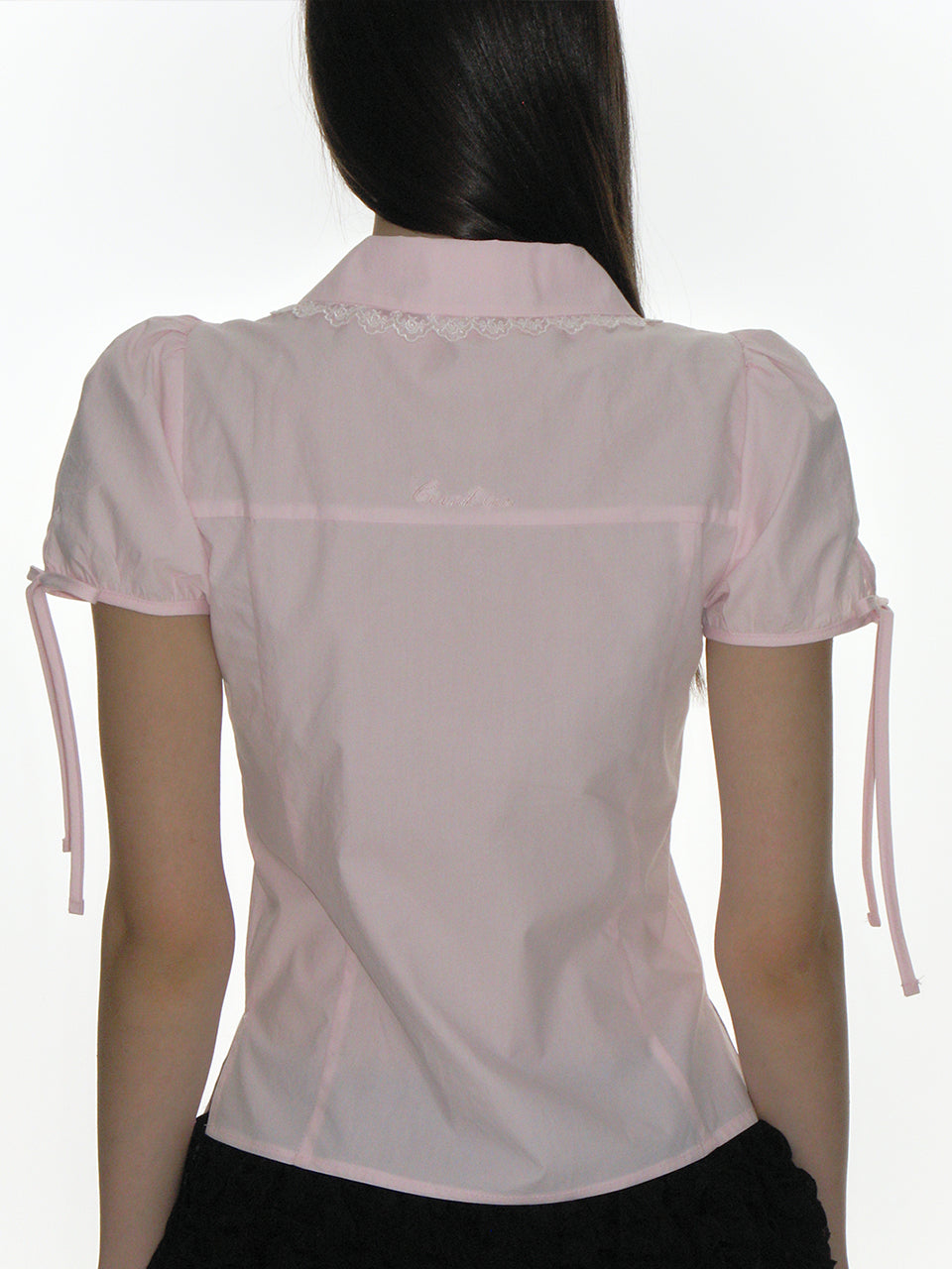 CRANK -  PINTUCK LACE COLLAR BLOUSE_PINK