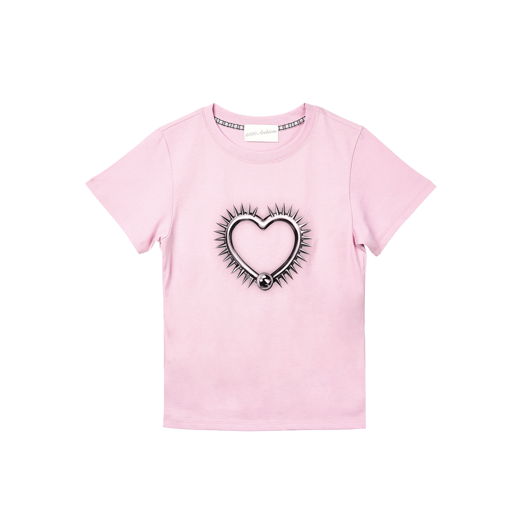 2000 ARCHIVES -  SPIKE HEART T SHIRTS (PINK)