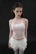 DRYROSE -  LACE RIBBON SLEEVELESS (PINK)