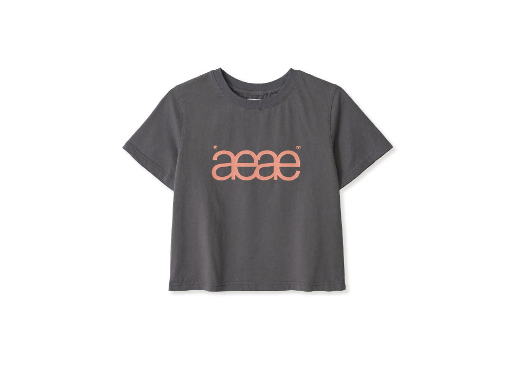 Edgy and Essential: AEAE LOGO CROP T-SHIRTS in Charcoal – KORIAH