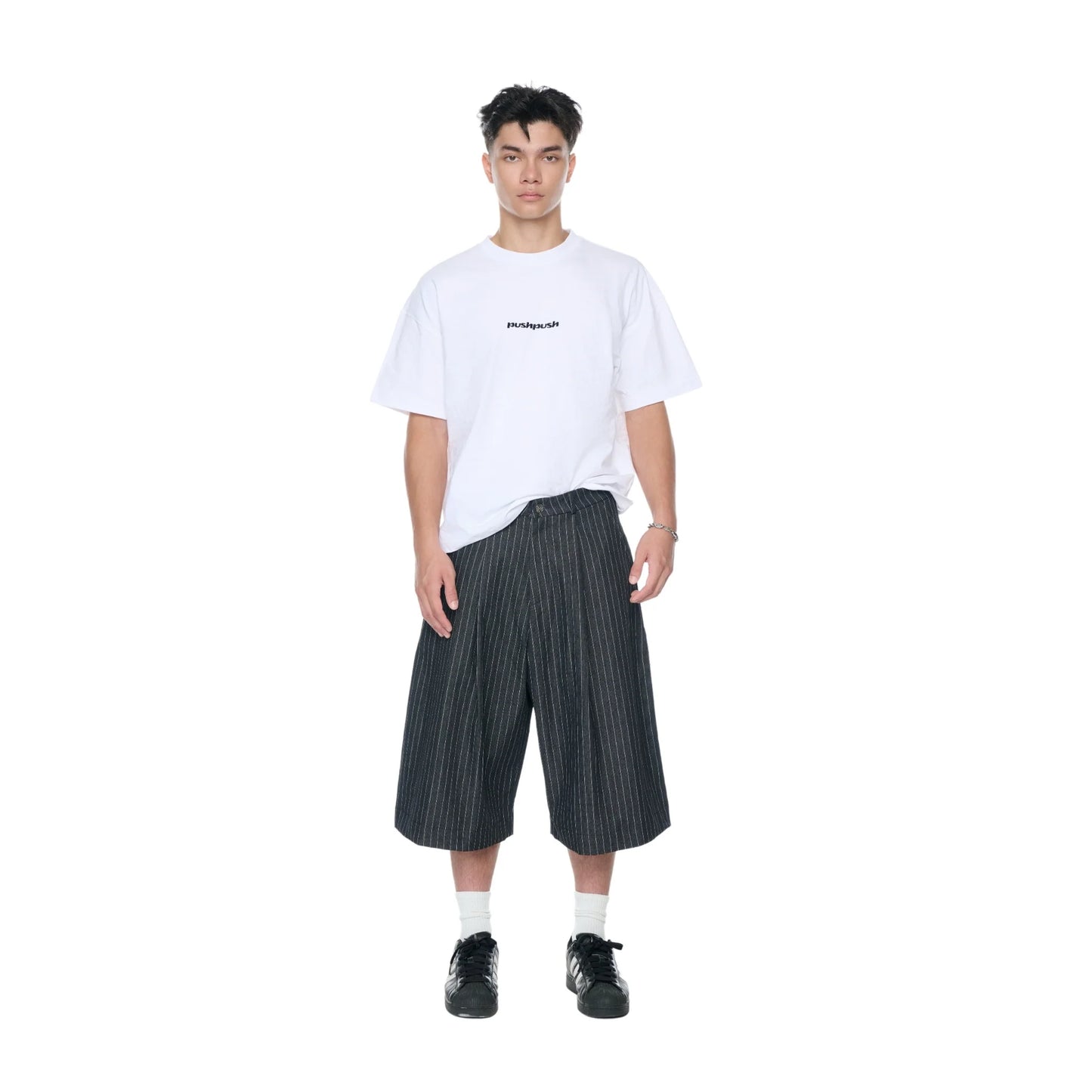PUSH PUSH - PP PINSTRIPE JORT / Black