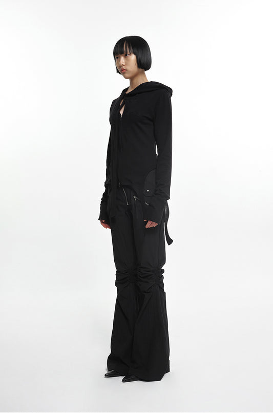 NACHE- EXPOSURE ZIP DETAIL PANTS (UNISEX) BLACK