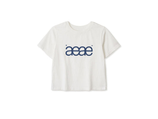 AEAE -  AEAE LOGO CROP T-SHIRTS [WHITE]