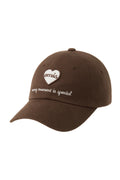 HEART WAPPEN BALL CAP-BROWN