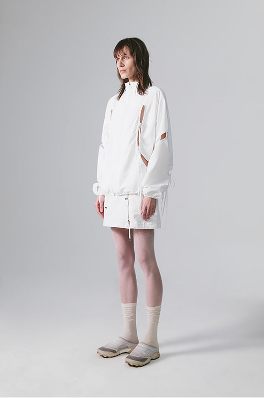 NACHE- CUT-OUT WIND BREAKER (UNISEX) WHITE