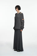 NACHE- ASYMMETRIC LAYERED KNIT (UNISEX) CHARCOAL