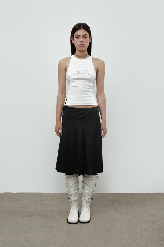 CERRIC -  BIG RIBBON SLEEVELESS / WHITE